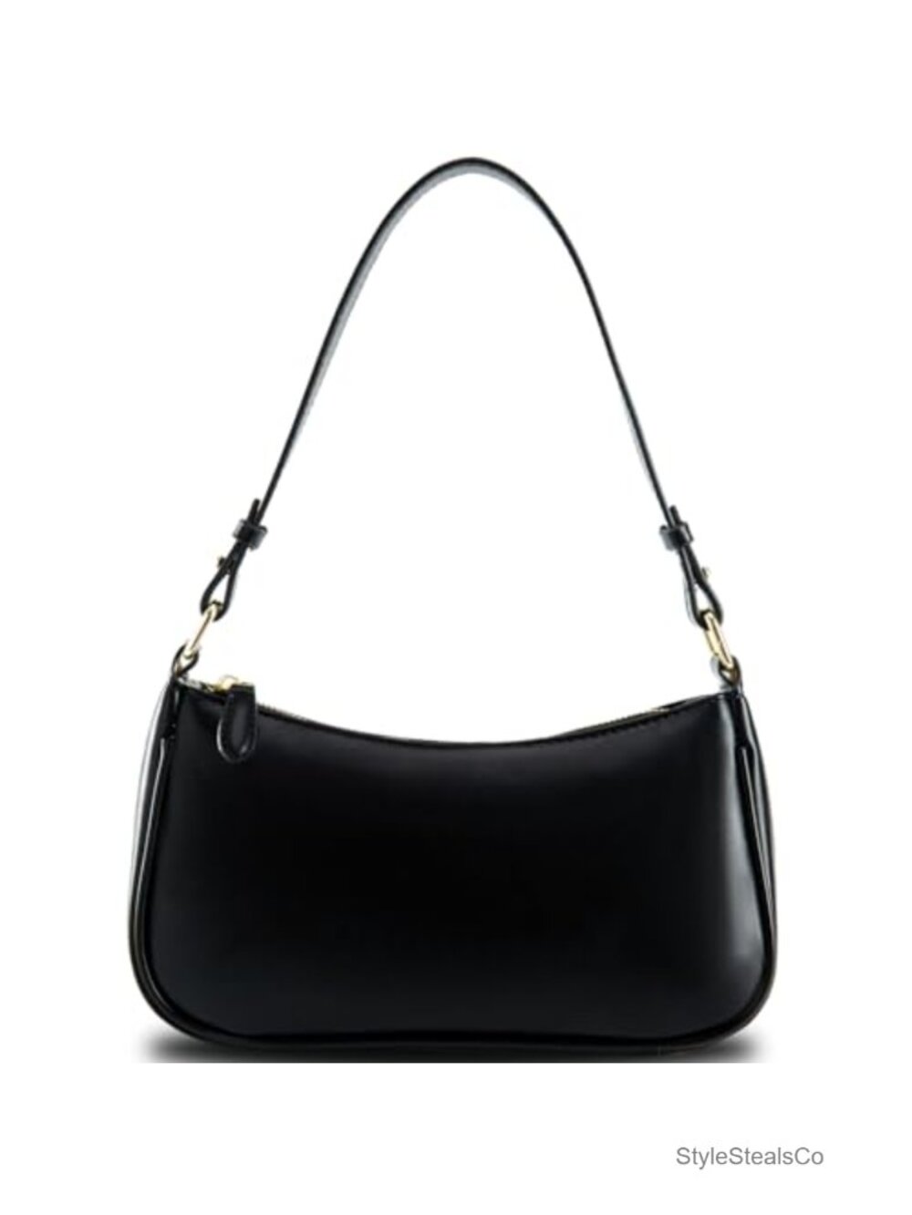 PU Leather Shoulder Bag Clutch Purse with 2 Removable Straps Zipper Crossbody